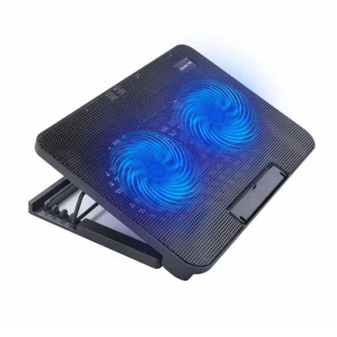 Aura N99 Laptop Cooling Pad with Dual LED Fans & Adjustable Stand – Black